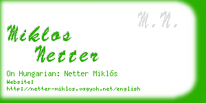 miklos netter business card